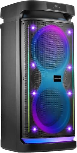 VolkanoX Partybox Paramount - Bluetooth Speaker 320W - Karaoke Set - Muziek Box - Microfoon - LED verlichting - TWS Koppelbaar - Gitaar ingang - Zwart — thumbnail 1