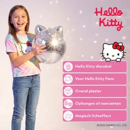 Hello Kitty Discobal XL - Spiegelbol met Ophanghaak 27 x 25 x 25 cm - Disco Speelgoed voor Kinderen - Discobol - Hello Kitty Producten - Cadeau voor Meisjes - Spiegelbal - 6, 7, 8, 9, 10, 11, 12, 13, 14, 15, 16+ Jaar - Zilver — thumbnail 2