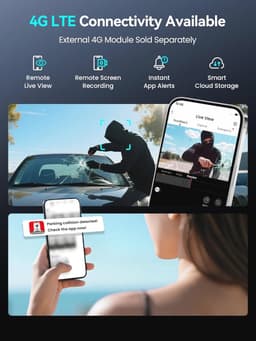 Dashcam 4K + 1080P Dual Camera met Nachtzicht en GPS Voor Auto — thumbnail 5