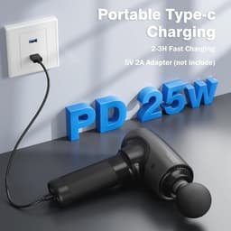 Massagepistool voor Diepe Spiermassage - 3200 RPM, Draadloos met USB-C Opladen — thumbnail 4