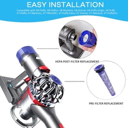 4-Pack Filtervervanging - Geschikt voor Dyson V7 V8 Stofzuiger - 2 HEPA Post Filter, 2 Pre Filter, 1 Borstel - Stofzuiger Onderdeel — thumbnail 2