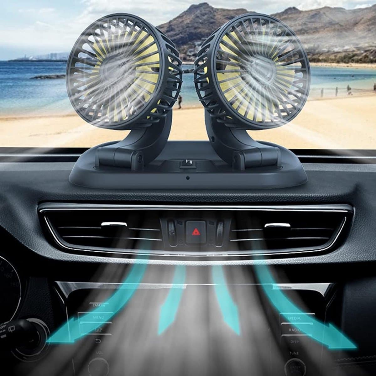Krachtige USB Mini Ventilator - 360° Draaibaar & 2 Snelheden | Tafel, Auto, Kantoor & Camping — afbeelding 1