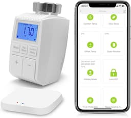 Slim Wifi Thermostaat voor Radiator met Zigbee Hub - Energie Besparen & App Bediening — thumbnail 1