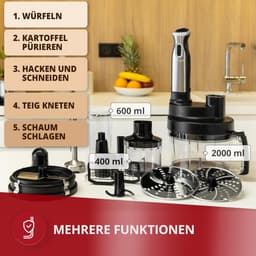 Multifunctionele Keukenmachine met 800W Motor - Kneedmachine, Mixer en Hakmolen — thumbnail 3