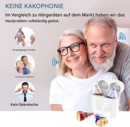 Hoortoestellen, draadloos oplaadbare hoortoestellen, hoortoestellen met magnetische oplaadcase, tweekanaals digitale in-ear hoortoestellen met ruisonderdrukking. — thumbnail 4