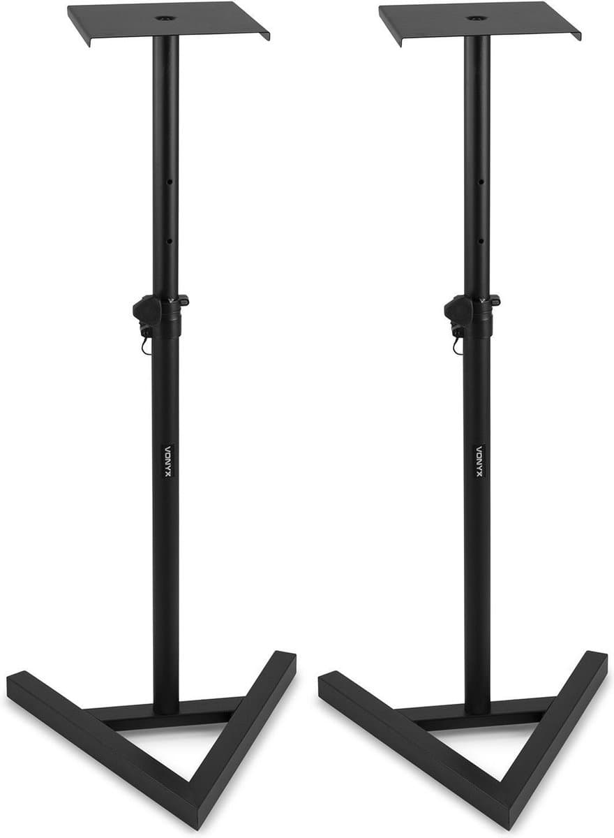 Speaker standaard - Vonyx SMS20 speakerstandaard voor studio monitor speakers - Hoogte max. 115cm - Set van 2 - Zwart — afbeelding 1