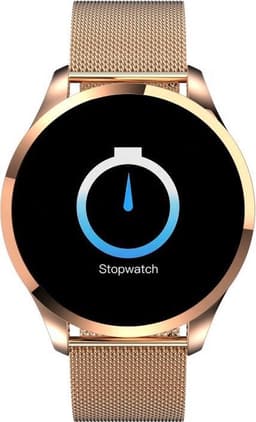 Belesy® Q9 - model 2021 - Smartwatch Dames - Smartwatch Heren - Horloge - Stappenteller - Hartslag - Calorieën - 1.3 inch - Kleurenscherm - 10x Sporten - INDOOR en OUTDOOR - Milanees staal - Rosegoud - Moederdag — thumbnail 5
