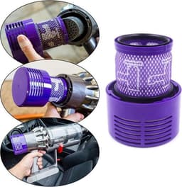 2x HEPA filter geschikt voor Dyson V10 Sv12 stofzuiger Total Clean, Parquet, Motorhead wasbaar steelstofzuiger — thumbnail 5