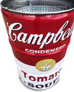BarrelQ Big - Houtskoolbarbecue - Campbell's Soup Special Edition - Staal - Ø57x87 cm - Vuurkorf & Statafel in 1 - 200L — thumbnail 1