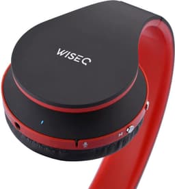 WiseQ Draadloze Koptelefoon Kinderen – Bluetooth Kinderkoptelefoon met Microfoon - Draadloos (Bluetooth) & Bedraad – Inclusief Aux kabel (1m) - Zwart&Rood — thumbnail 2