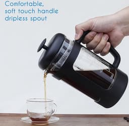 Franse pers 1000ml - Koffie Thee Maker met Hittebestendig borosilicaat Glas — thumbnail 5