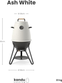 Kandu Cooking 41 kooksysteem - Ash White - Vertical Cooking barbecue - Ø58 x H95 cm — thumbnail 2