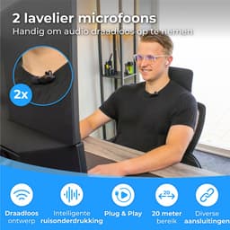 Nuvance Draadloze Microfoon - 2 Stuks - Geschikt voor Smartphones - Lavalier - Microfoon Draadloos - Microfoons - Plug & Play — thumbnail 2