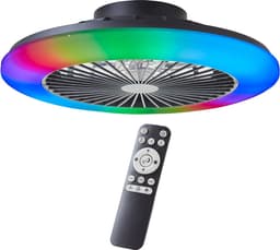Brilliant Salerno - Plafondventilator - Met verlichting - LED 40W - 3000K-6500K - Dimbaar - Zwart - Zeer stil — thumbnail 4