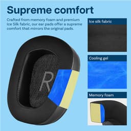 MMOBIEL Vervangende Oorkussens Geschikt voor Logitech G935/G933 Hoofdtelefoon – Cooling Gel Oorkussens voor G230, G231, G233, G332, G35, G430, G431, G432, G433, G533, G633, G633S, G635, G930 – Zwart — thumbnail 2