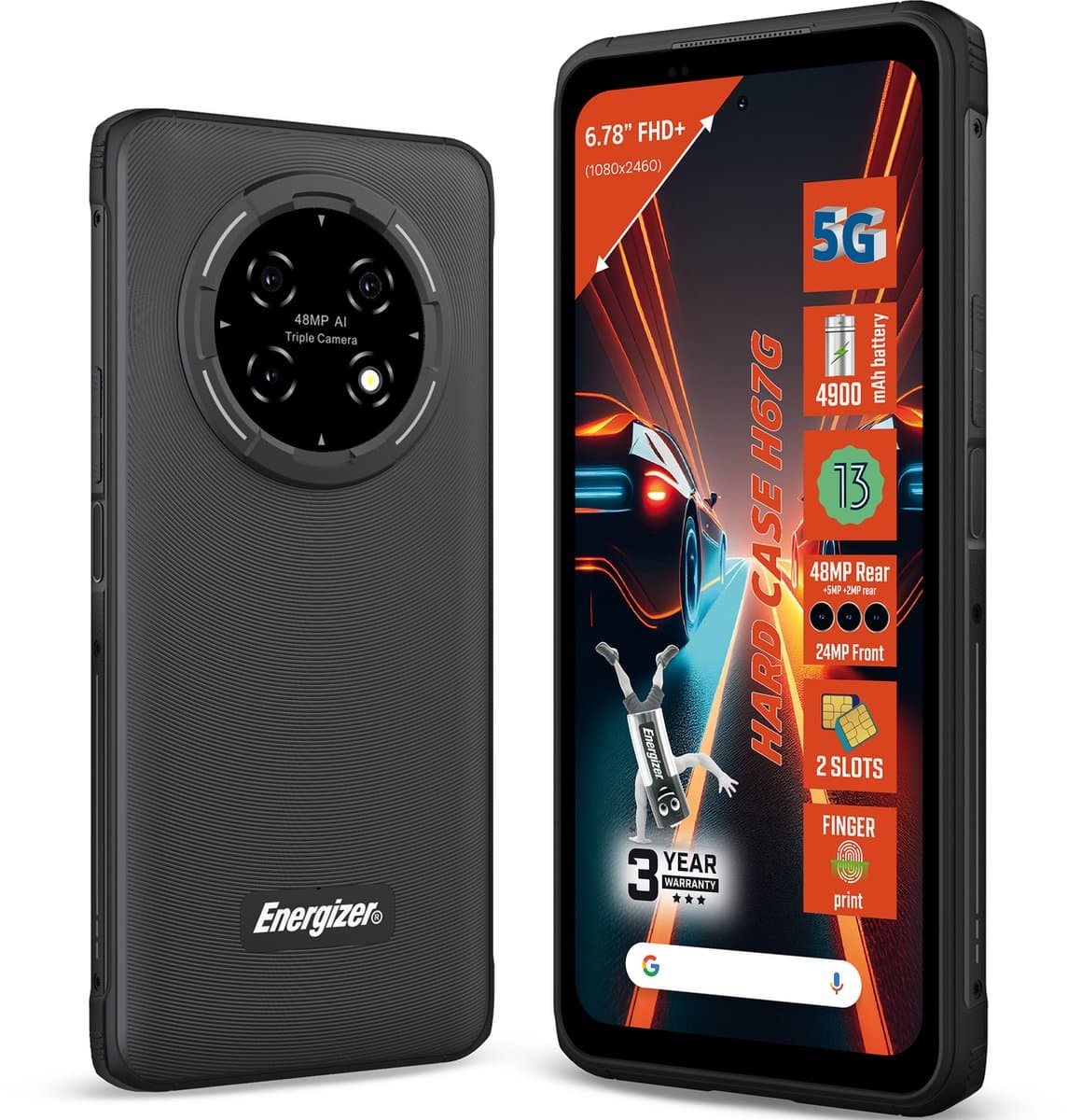 Energizer H67G 5G Robuuste schokbestendige Smartphone IP68 5G 128GB - werftelefoon / bouwtelefoon / rugged phone — afbeelding 1