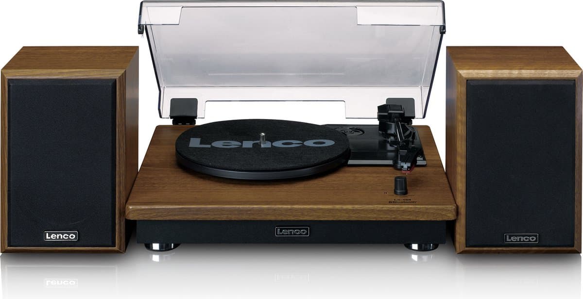 Lenco Platenspeler met Bluetooth - Twee externe Speakers - Auto-stop - LS-100WD - Hout — afbeelding 1