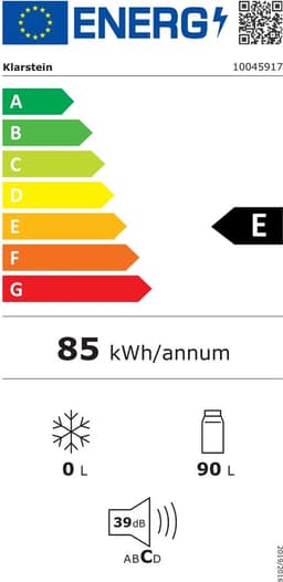 Klarstein Koelkast Zelfvoorzienend design Koelkast - volume: 91 Liter - 2 Niveaus - 5 Standen Thermostaat - IJsvak - Zwart - 90L - voor Keuken - Compact - Mini Fridge - Compact Koelkast - Kleine Koelkast - Vrijstaande Koelkast — thumbnail 3