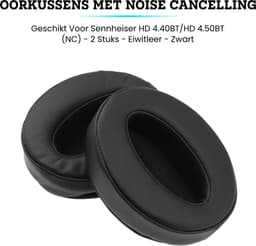 Somstyle Oorkussens Geschikt Voor Sennheiser HD 4.40BT & HD 4.50BT (NC) - 2 Stuks - Eiwitleer - Zwart — thumbnail 3