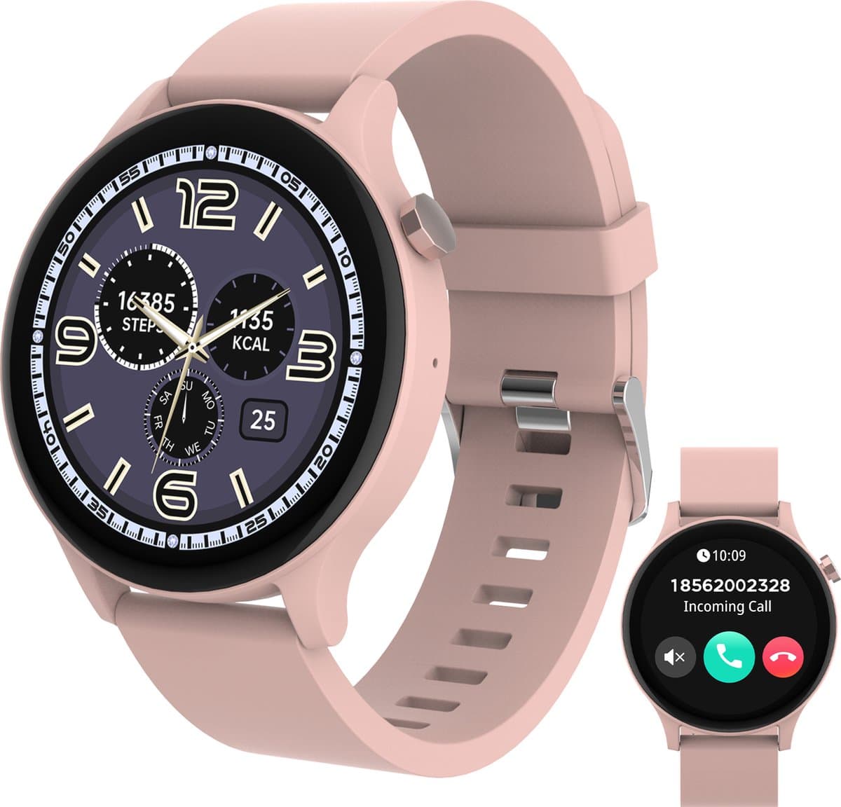 Denver Smartwatch - Android iOS - Volledige Belfunctie - Sporthorloge - Hartslagmeter - Saturatiemeter - Slaapmonitor - SWC338RO — afbeelding 1