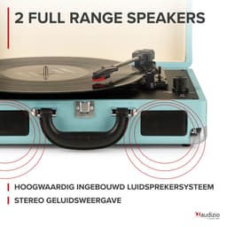 Retro platenspeler met speakers - Audizio RP114BL - Model 2025 - met PC software - Blauw — thumbnail 5