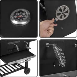 BukkitBow - Houtskoolbarbecue - BBQ van Staal - 2 Grillroosters - 113x45.5x100 cm - Verplaatsbaar — thumbnail 4