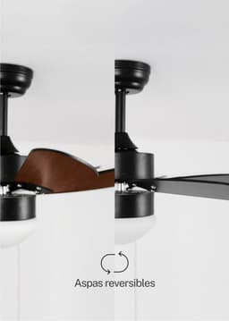 LuxiLamps - Stille 6 Blad Plafondventilator - 3 Snelheden - Ketting Schakelaar - 80 cm - Zwart - Woonkamerlamp - Keuken - Slaapkamer - Moderne Ventilator Lamp — thumbnail 2