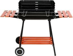Houtskoolgrill met Windscherm – 53 x 33 cm – Inklapbare Zijplateaus – Verrijdbaar — thumbnail 5