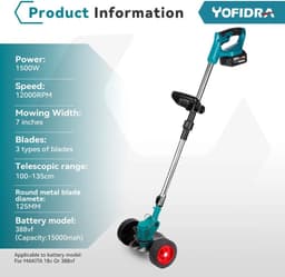 Eszenzics™ Professionele Accu Grasmaaier - 3-in-1 Trimmen Maaien Zagen - Gratis Accu 18V voor Makita - Draadloos - Telescopische Steel - Zaag- en Maaiblad — thumbnail 4