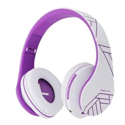 PowerLocus P2 - Draadloze Over-Ear Koptelefoon Inklapbaar - Bluetooth Hoofdtelefoon - Met microfoon – Headphone - Micro SD mode – Incl. Carry Case – Wit/Purper — thumbnail 3