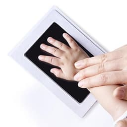 Baby handafdruk en voetafdruk fotokaartje - Baby cadeau - Zwart - Gipsafdruk alternatief! - Eenvoudig schoonmaken - incl. 2 witte kaartjes — thumbnail 3