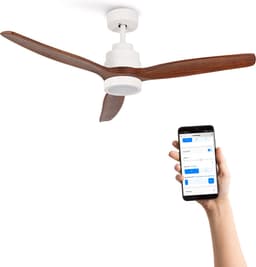 CREATE - Plafondventilator 40W silent Ø132 cm - Met Verlichting drie temperaturen - Met Wifi - Met Afstandsbediening - 6 Snelheden - Timer - Zomer/Winter functie - Wit - WIND STYLANCE — thumbnail 1