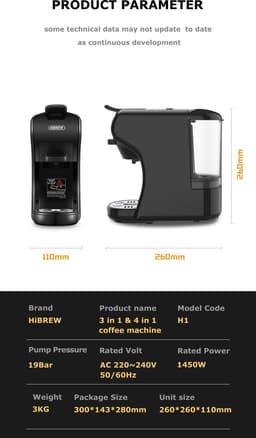 HiBrew Koffiezetapparaat | 4-in-1 Compatibel ontwerp| Energiebesparend | Koud/warm functie | Dolce gusto apparaat | Koffiezetapparaat cups | & Poeder — thumbnail 3