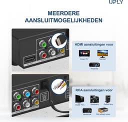 UPLY DVD Speler met HDMI - Full HD - 1080p - Regiovrij - Inclusief HDMI Kabel en Afstandsbediening - DVD en CD Speler - USB — thumbnail 5
