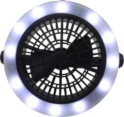 Benson Multifunctionele ventilator met LED verlichting - 3 standen - Werkt op batterijen - Ø 18 cm — thumbnail 1