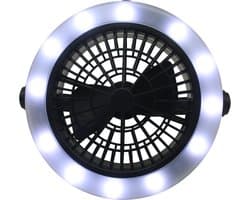 Benson Multifunctionele ventilator met LED verlichting - 3 standen - Werkt op batterijen - Ø 18 cm