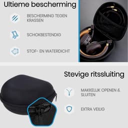 BukkitBow - Carry Case voor Koptelefoon - Beschermhoes voor Marshall Major 1/2/3 Koptelefoon - Zwart — thumbnail 4