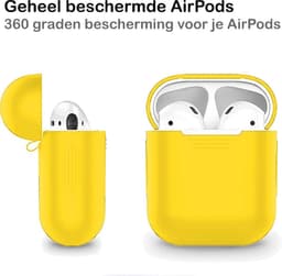 Hoesje - Geschikt voor Apple Airpods 2 - Siliconen Hoes met Clip - Silicone Case Cover - Geel — thumbnail 5