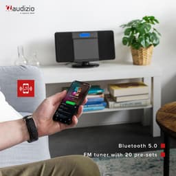Stereo Set met CD-Speler en FM Radio - Audizio Nimes - USB - MP3 - Bluetooth - 50 W - Zwart — thumbnail 5