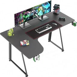 VDD Gaming - Bureau - Hoekbureau Gaming - Hoekbureau - Game Bureau - Gaming desk - Computertafel - Gamebureau - Carbon - Zwart - 160 x 60 x 75cm — thumbnail 1