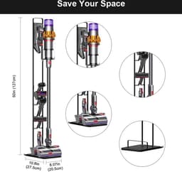 SensaHome - Stabiele Metalen Stofzuigerstandaard voor Dyson & Dyson Handheld met ruimte voor Draadloze Stofzuigeropzetstukken en Accessoires - Dyson — thumbnail 5