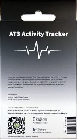 AT3 Activity Tracker - Stappenteller & Hartslagmeter - Met Slaapmonitor & Notificaties - Magnetisch Opladen - Ultra Lichtgewicht (24g) - Zwart — thumbnail 4