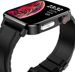 Belesy® INTELLIGENT - Smartwatch Dames - Smartwatch Heren - Horloge - 1.70 inch – kleurenscherm – Stappenteller – Calorieën - Gezondheidsindicatoren – Je eigen foto als wijzerplaat - Leer – Zwart - Moederdag — thumbnail 2