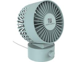 Northwall Mini USB Ventilator - Tafelventilator Blauw - Stille Mini Fan - Retro Bureau Ventilator - Klein, Stil en Geruisloos - Dual Motoren - Kantelbaar - 2 Snelheden