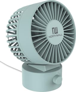 Northwall Mini USB Ventilator - Tafelventilator Blauw - Stille Mini Fan - Retro Bureau Ventilator - Klein, Stil en Geruisloos - Dual Motoren - Kantelbaar - 2 Snelheden — thumbnail 1