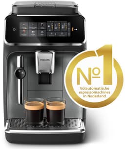 Philips 3300 Series - Espressomachine - 5 Warme & Koude Dranken - Melkopschuimer voor Cappuccino - 40% Stiller - AquaClean Filter - Volautomatisch - Zwart & Zilver - Koffiemachine met bonen - EP3329/70 — thumbnail 2