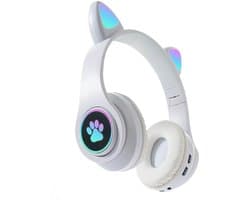 KINSI Bluetooth Gaming Headset - Stylish Kat Oor Design met LED - Verlichting! Perfect voor Meisjes, Compatibel met Alle Apparaten (Tablet / Computer / Telefoon)