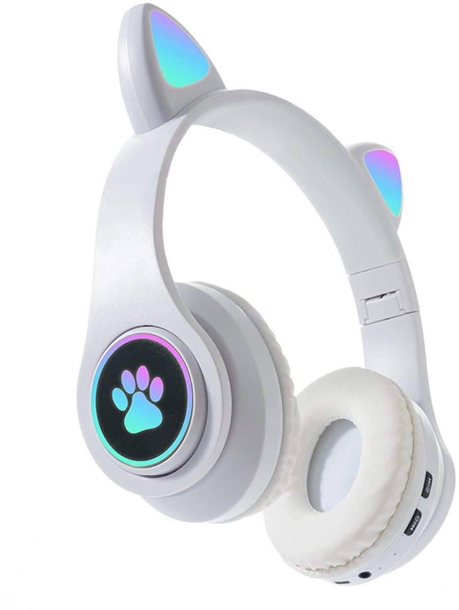KINSI Bluetooth Gaming Headset - Stylish Kat Oor Design met LED - Verlichting! Perfect voor Meisjes, Compatibel met Alle Apparaten (Tablet / Computer / Telefoon) — afbeelding 1