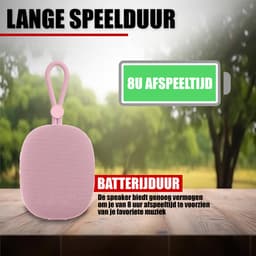 Draadloze Bluetooth Mini Speaker met Koord - IPX5 Waterbestendig - Roze Goud — thumbnail 5