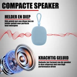 Draadloze Bluetooth Mini Speaker met Koord - IPX5 Waterbestendig - Blauw — thumbnail 3